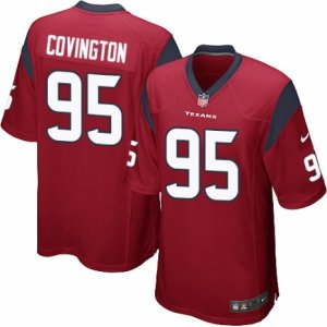 Mens Nike Houston Texans #95 Christian Covington Game Red Alternate NFL Jersey