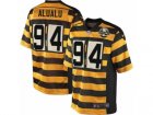 Mens Nike Pittsburgh Steelers #94 Tyson Alualu Elite Yellow Black Alternate 80TH Anniversary Throwback NFL Jersey