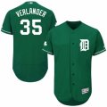 Men's Majestic Detroit Tigers #35 Justin Verlander Green Celtic Flexbase Authentic Collection MLB Jersey