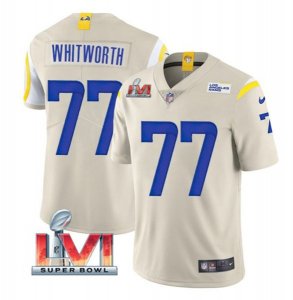 Nike Rams #77 Andrew Whitworth Bone 2022 Super Bowl LVI Vapor Limited Jersey