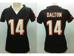 Nike Women Cincinnati Bengals #14 Andy Dalton Black Womens Draft Him II Top Jerseys