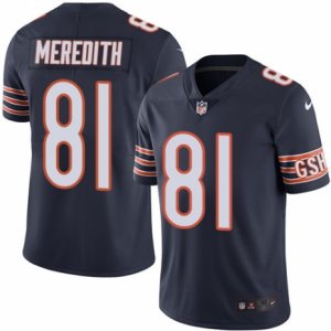 Men\'s Nike Chicago Bears #81 Cameron Meredith Elite Navy Blue Rush NFL Jersey