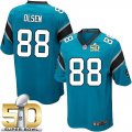 Youth Nike Panthers #88 Greg Olsen Blue Alternate Super Bowl 50 Stitched Jersey
