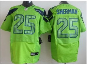 Nike Seattle Seahawks #25 Richard Sherman Green Elite Jerseys(Elite)