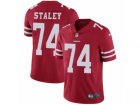 Mens Nike San Francisco 49ers #74 Joe Staley Vapor Untouchable Limited Red Team Color NFL Jersey