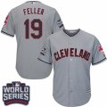 Youth Majestic Cleveland Indians #19 Bob Feller Authentic Grey Road 2016 World Series Bound Cool Base MLB Jersey