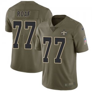 Nike Saints #77 Willie Roaf Olive Salute To Service Limited Jersey