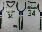 Youth Milwaukee Bucks #34 Giannis Antetokounmpo White Stitched NBA Jersey