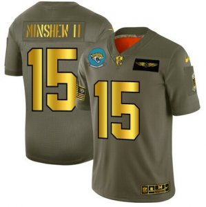 Nike Jaguars #15 Gardner Minshew II 2019 Olive Gold Salute To Service Limited Jersey