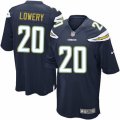 Mens Nike San Diego Chargers #20 Dwight Lowery Game Navy Blue Team Color NFL Jersey