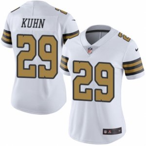 Women\'s Nike New Orleans Saints #29 John Kuhn Limited White Rush NFL Jersey