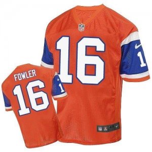 Nike Denver Broncos #16 Bennie Fowler Orange Throwback Men Stitched NFL Elite Jersey