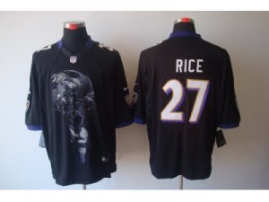 Nike NFL Baltimore Ravens #27 Ray Rice Black Jerseys(Helmet Tri-Blend Limited)