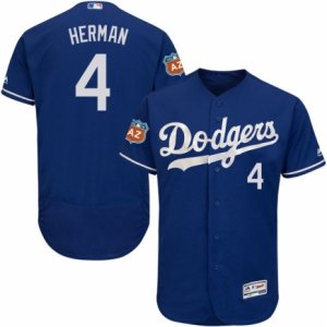 Men\'s Majestic Los Angeles Dodgers #4 Babe Herman Royal Blue Flexbase Authentic Collection MLB Jersey