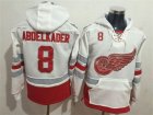 Mens Detroit Red Wings #8 Justin Abdelkader White 2017 Hooded Sweatshirt Stitched NHL Jersey