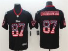 Nike Patriots #87 Rob Gronkowski Black USA Flag Fashion Color Rush Limited Jersey