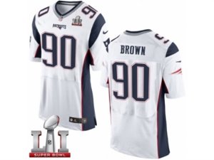 Mens Nike New England Patriots #90 Malcom Brown Elite White Super Bowl LI 51 NFL Jersey