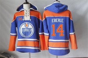 Mens Edmonton Oilers #14 Jordan Eberle Orange Sawyer Hooded Sweatshirt Stitched NHL Jersey