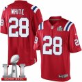 Youth Nike New England Patriots #28 James White Elite Red Alternate Super Bowl LI 51 NFL Jersey