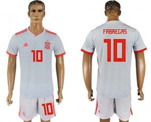 Spain 10 FABREGAS Away 2018 FIFA World Cup Soccer Jersey