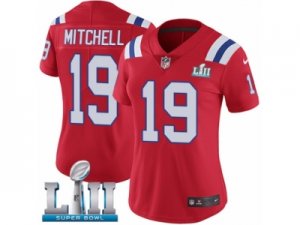 Women Nike New England Patriots #19 Malcolm Mitchell Red Alternate Vapor Untouchable Limited Player Super Bowl LII NFL Jersey