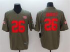 Nike Giants #26 Saquon Barkley Olive Salute To Service Limited Jersey