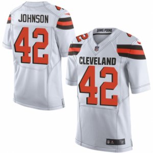 Mens Nike Cleveland Browns #42 Malcolm Johnson Limited White NFL Jersey