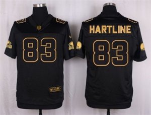 Nike Cleveland Browns #83 Brian Hartline Black Pro Line Gold Collection Jersey(Elite)