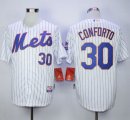 New York Mets #30 Michael Conforto White(Blue Strip) Cool Base Stitched MLB Jersey