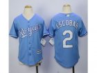 Youth Kansas City Royals #2 Alcides Escobar Light Blue jerseys