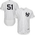 Men's Majestic New York Yankees #51 Bernie Williams White Navy Flexbase Authentic Collection MLB Jersey