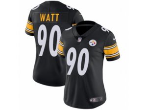 Women Nike Pittsburgh Steelers #90 T. J. Watt Vapor Untouchable Limited Black Team Color NFL Jersey