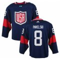 Youth Adidas Team USA #8 Joe Pavelski Premier Navy Blue Away 2016 World Cup Ice Hockey Jersey