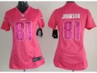 Nike Women Detroit Lions #81 Calvin Johnson Pink Jerseys