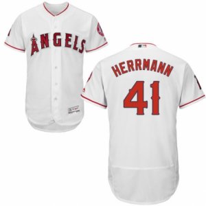 Men\'s Majestic Los Angeles Angels of Anaheim #41 Frank Herrmann White Flexbase Authentic Collection MLB Jersey