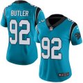 Womens Nike Carolina Panthers #92 Vernon Butler Blue Stitched NFL Limited Rush Jersey