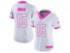 Women Nike Los Angeles Chargers #15 Dontrelle Inman Limited White Pink Rush Fashion NFL Jersey
