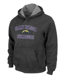 San Diego Charger Heart & Soul Pullover Hoodie D.Grey