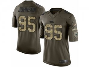 Mens Nike Carolina Panthers #95 Charles Johnson Limited Green Salute to Service NFL Jersey