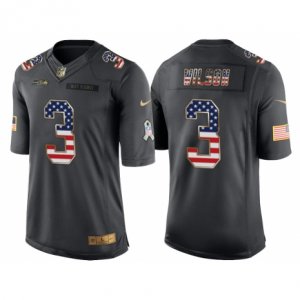 Men Seattle Seahawks #3 Russell Wilson Anthracite Salute to Service USA Flag Fashion Jersey