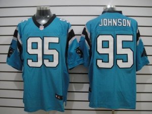 Nike NFL Carolina Panthers #95 Charles Johnson Blue Jerseys(Elite)