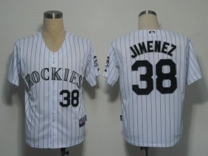 MLB Colorado Rockies #38 Jimenez White[Cool Base]