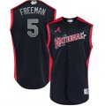 National League #5 Freddie Freeman Navy Youth 2019 MLB All-Star Game Workout Player Jersey
