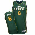 Mens Adidas Utah Jazz #6 Joe Johnson Authentic Green Alternate NBA Jersey