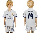 Real Madrid #14 Casemiro White Home Kid Soccer Club Jersey