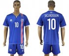 Iceland #10 Sigurdsson Home Soccer Country Jersey