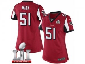 Womens Nike Atlanta Falcons #51 Alex Mack Limited Red Team Color Super Bowl LI 51 NFL Jersey