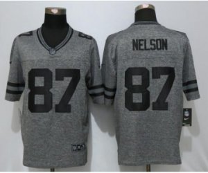 Men Nike Green Bay Packers #87 Jordy Nelson Gray Stitched Gridiron Gray Limited Jersey