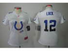 Nike Women NFL Indianapolis Colts #12 Andrew Luck White(2012 Fem Fan Elite Jerseys)