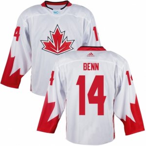 Youth Adidas Team Canada #14 Jamie Benn Authentic White Home 2016 World Cup Ice Hockey Jersey